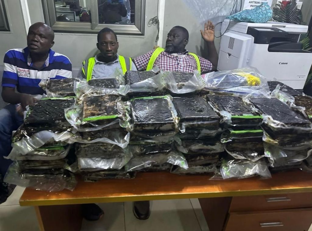 NACOC seizes 73 slabs of suspected cocaine at Swiss Port, our arrested