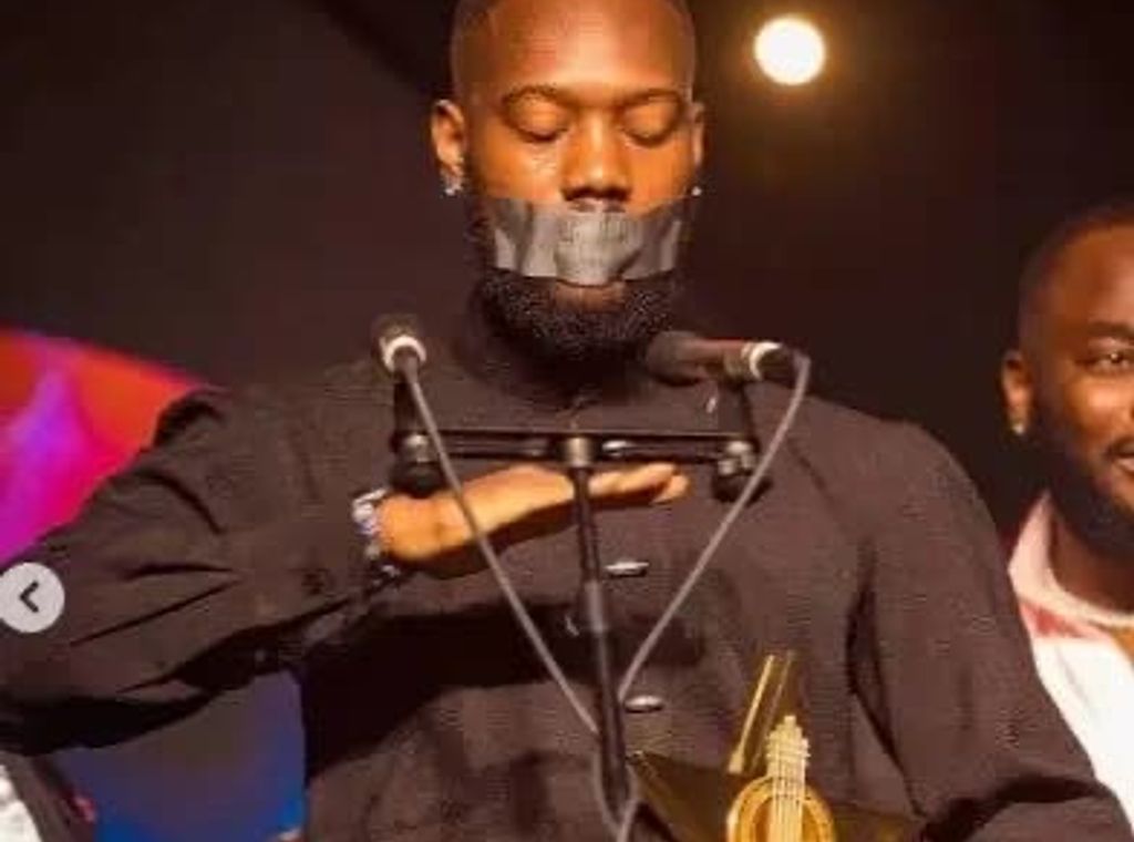 Tulenkey explains tape-sealed mouth at TGMAs, says it symbolized men’s silent struggles
