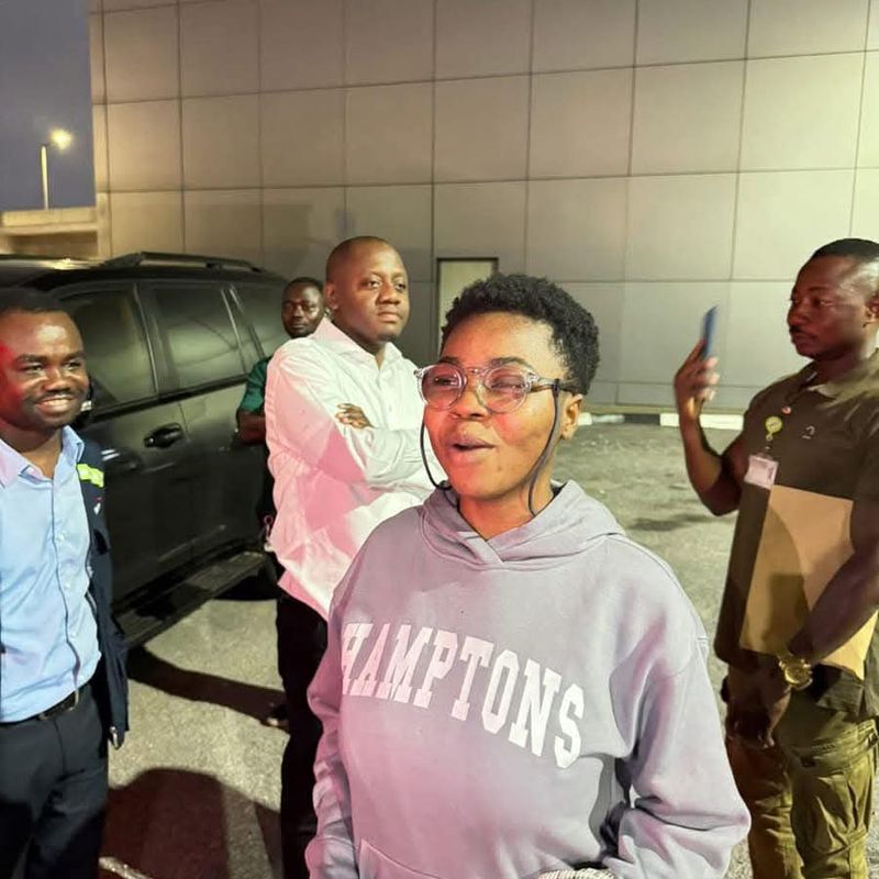 Suzzy Adwoa Pinamang returns home after UK eye surgery sponsored by Ibrahim Mahama