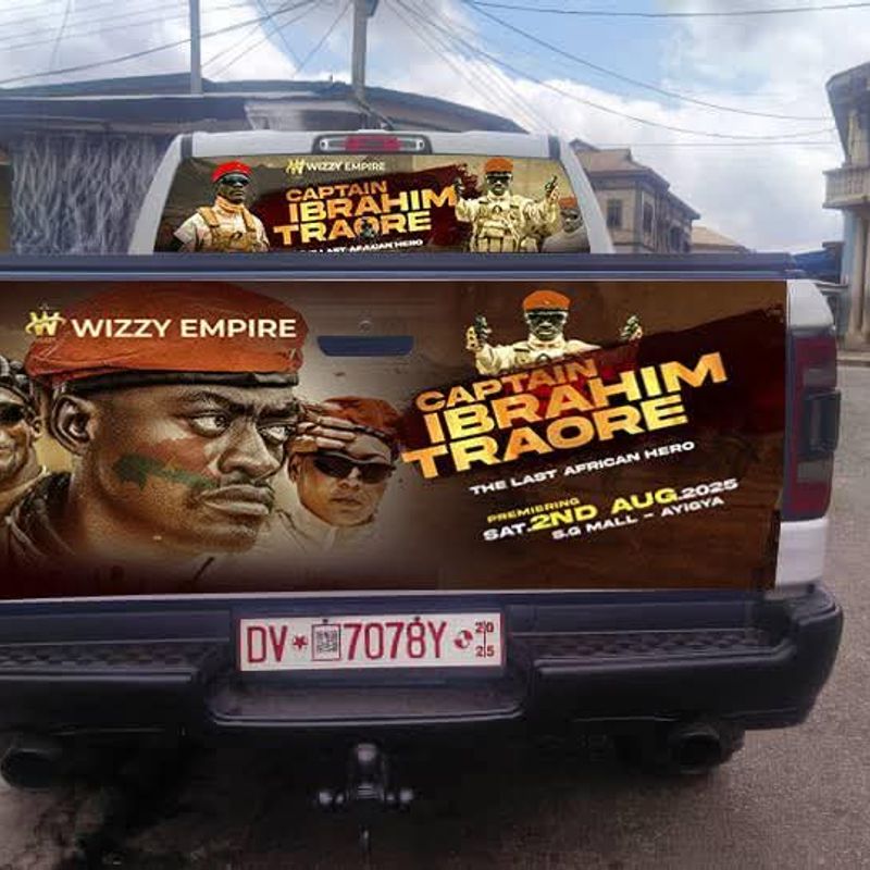Lil Win unveils RAM 1500 TRX wrapped in Ibrahim Traoré movie posters ahead of August premiere