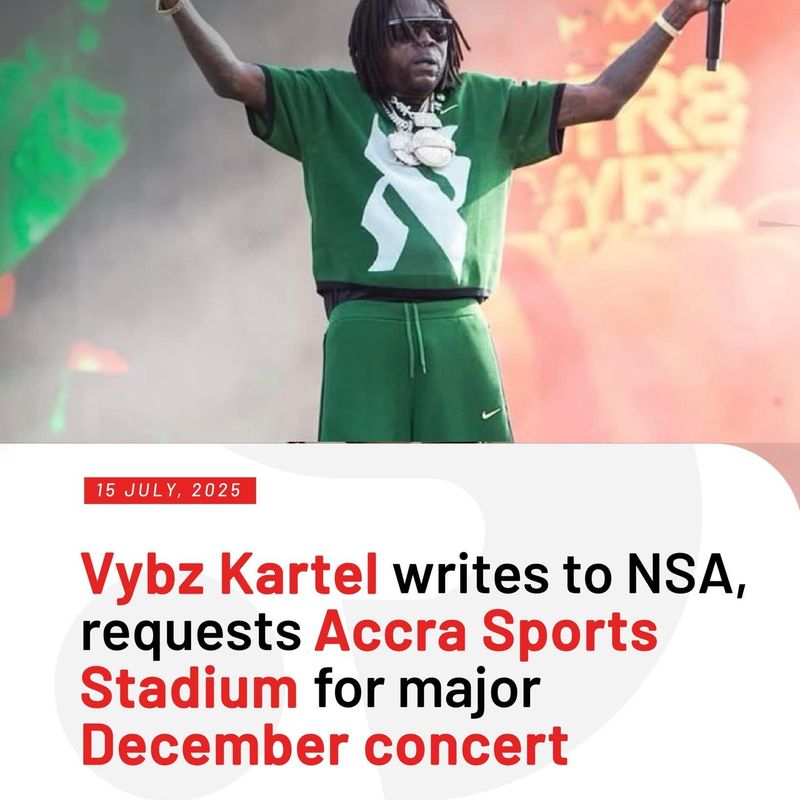 Vybz Kartel plots December concert in Ghana, eyes Accra Sports Stadium as venue