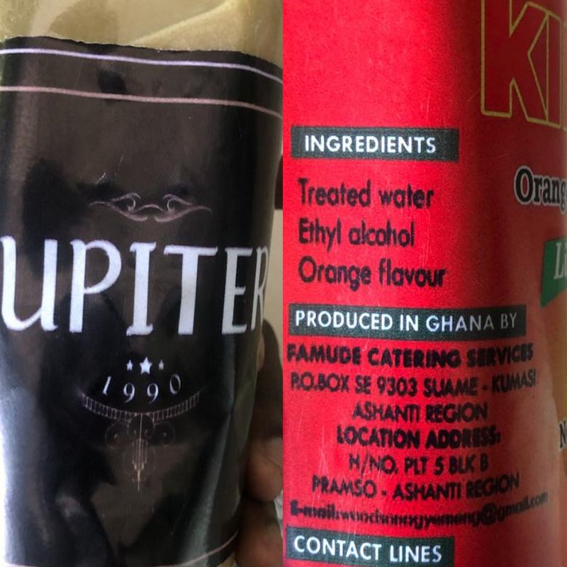 FDA issues urgent warning on unsafe Alcoholic Beverages: Kings Orange Flavoured Liqueur and Jupiter