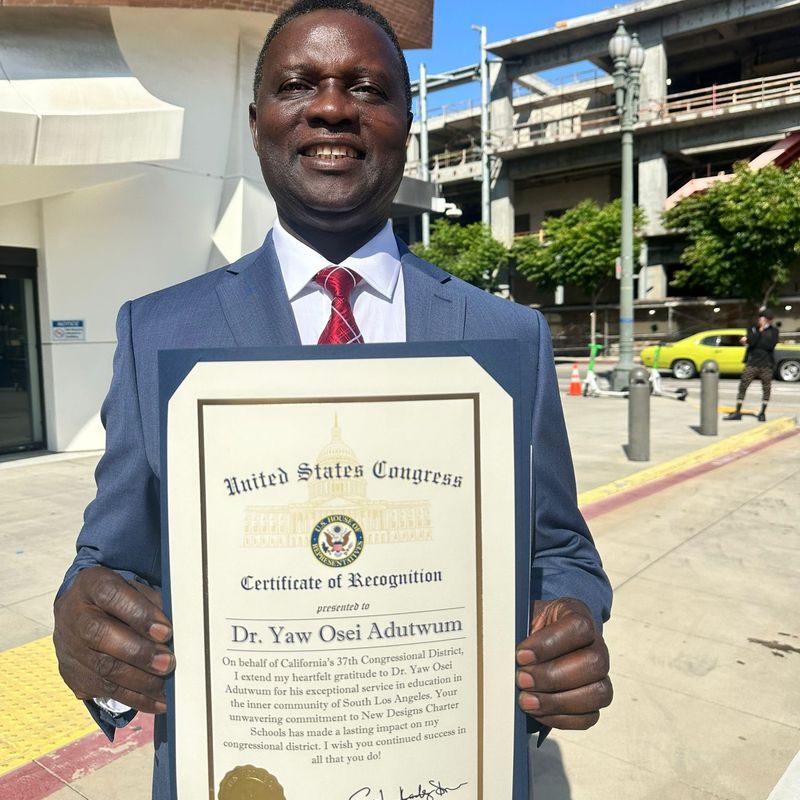 US Congress honours Dr Yaw Adutwum for transforming education in South Los Angeles
